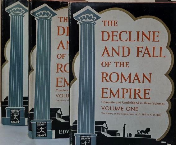 The Decline & Fall of the Roman Empire by Edward Gibbon-Hardcover- 3 Vols set. Modern Library Giant.