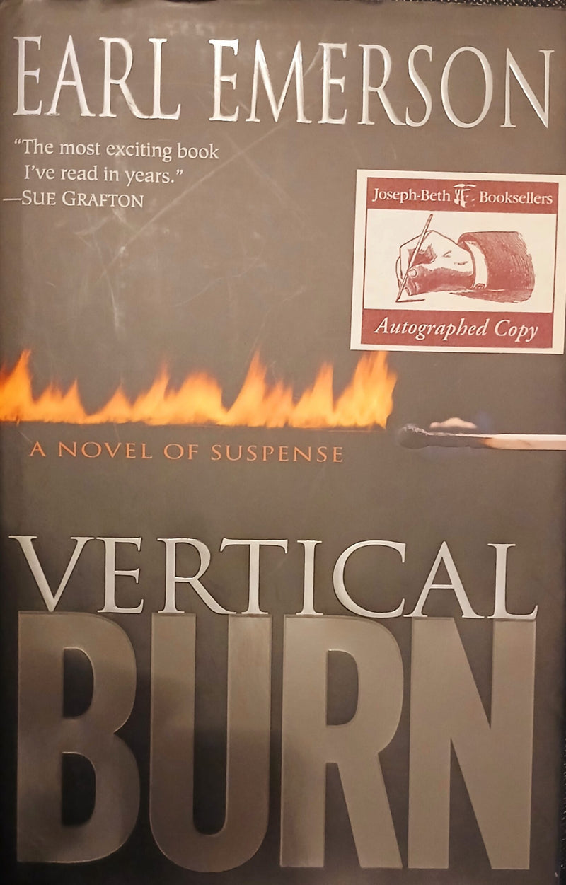 Vertical Burn by Earl Emerson. A suspense Novel. Hardcover – May 2002-Signed Collectible
