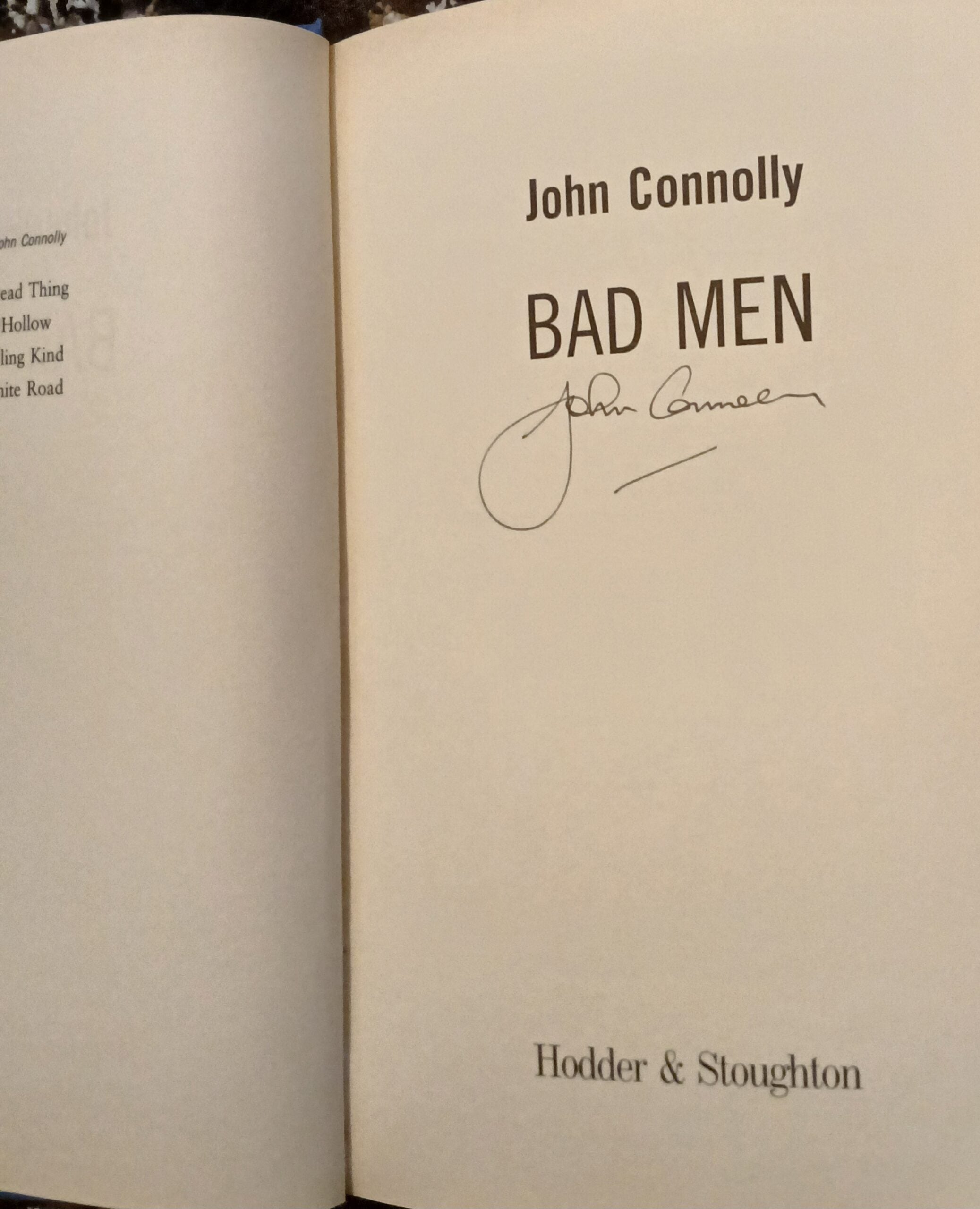 Bad Men by John Connolly-Hardcover-1st Ed., 2003. Signed Copy