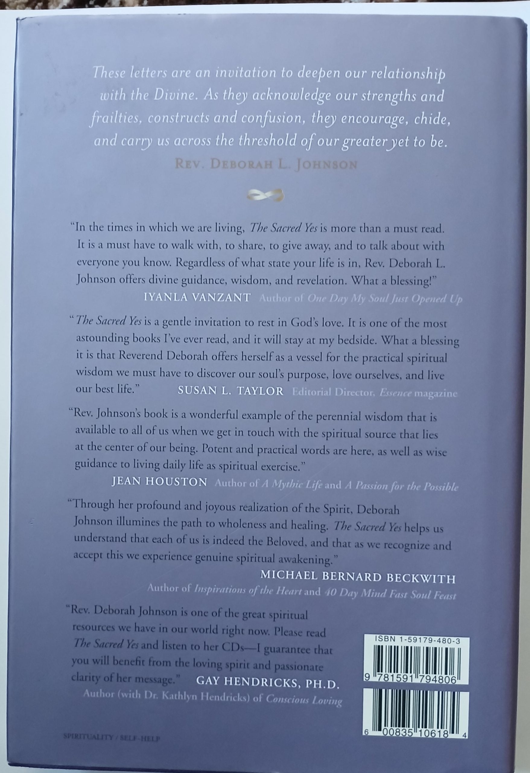 The Sacred Yes: Letters from the Infinite by Rev. Deborah L. Johnson-Hardcover – January 1, 2006.