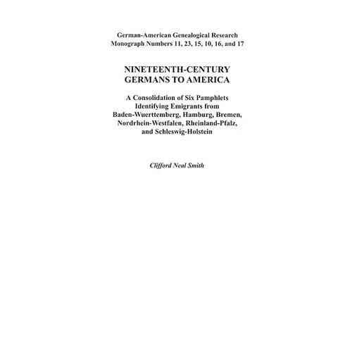 Nineteenth-Century Germans to America - Paperback