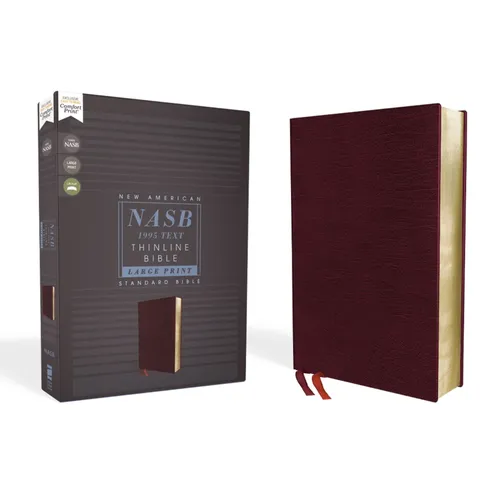 Nasb, Thinline Bible, Large Print, Bonded Leather, Burgundy, Red Letter Edition, 1995 Text, Comfort Print - Bonded Leather