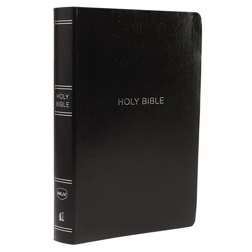 NKJV, Reference Bible, Center-Column Giant Print, Leather-Look, Black, Red Letter Edition, Comfort Print - Imitation Leather