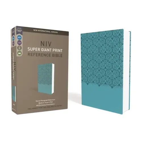 NIV, Super Giant Print Reference Bible, Imitation Leather, Blue, Red Letter Edition - Imitation Leather