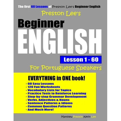 Preston Lee's Beginner English Lesson 1 - 60 For Portuguese Speakers - Paperback