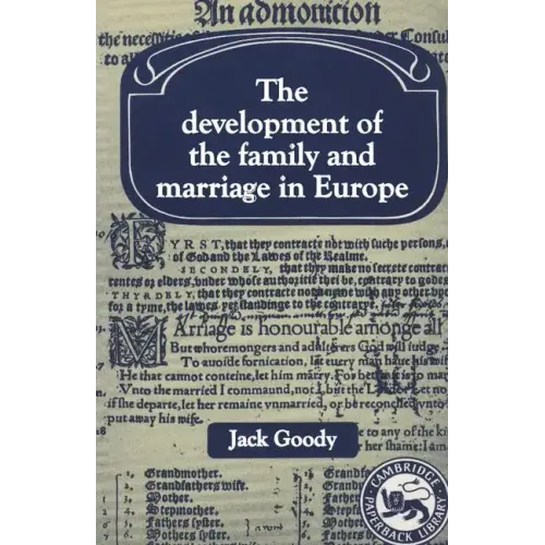 Development of the Family and Marriage in Europe - Paperback
