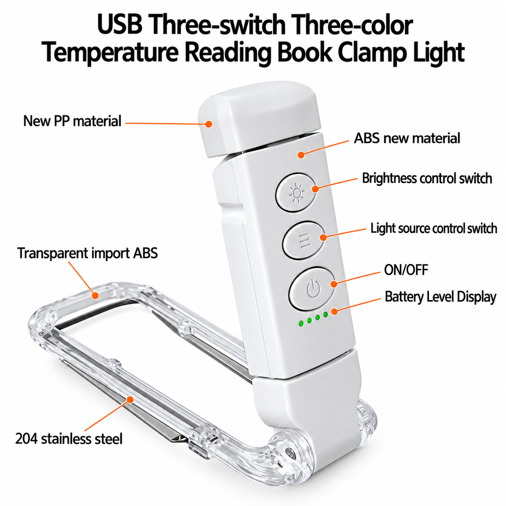 Reading Light for Bed: USB Rechargeable LED Mini Book Reading Light Dimmable Night Lights Clip Portable