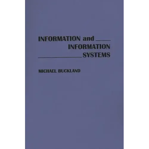 Information and Information Systems - Paperback