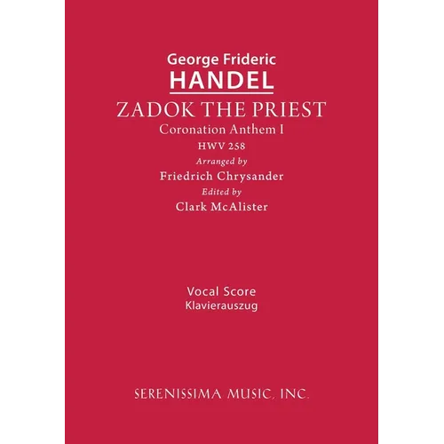 Zadok the Priest, HWV 258: Vocal score - Paperback