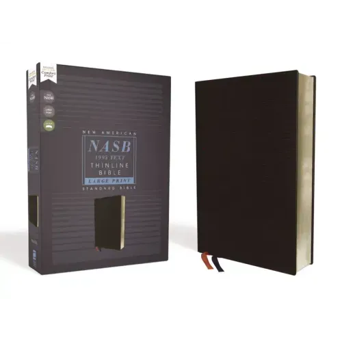Nasb, Thinline Bible, Large Print, Bonded Leather, Black, Red Letter Edition, 1995 Text, Comfort Print - Bonded Leather