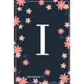 I Notebook: Monogram Initial I Notebook for Women and Girls, Pink & Blue Floral Cover