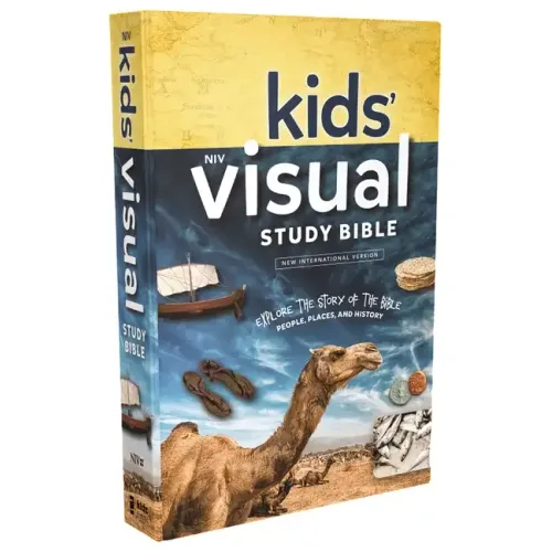 Niv, Kids' Visual Study Bible, Hardcover, Blue, Full Color Interior: Explore the Story of the Bible---People, Places, and History - Hardcover