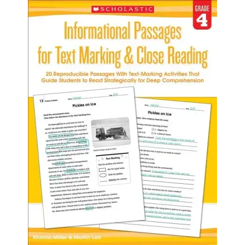 Informational Passages for Text Marking & Close Reading: Grade 4: 20 Reproducible Passages with Text-Marking Activities That Guide Students to Read St - Paperback