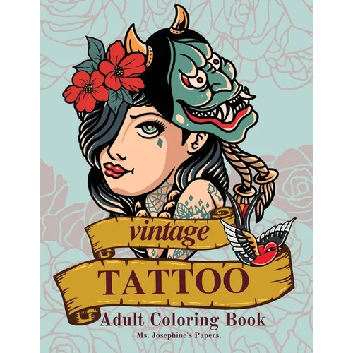Vintage Tattoo Coloring Book - Paperback