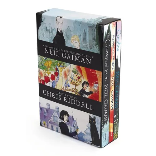 Neil Gaiman/Chris Riddell 3-Book Box Set: Coraline; The Graveyard Book; Fortunately, the Milk - Boxed Set