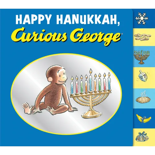 Happy Hanukkah, Curious George Tabbed: A Hanukkah Holiday Book for Kids - Board Book