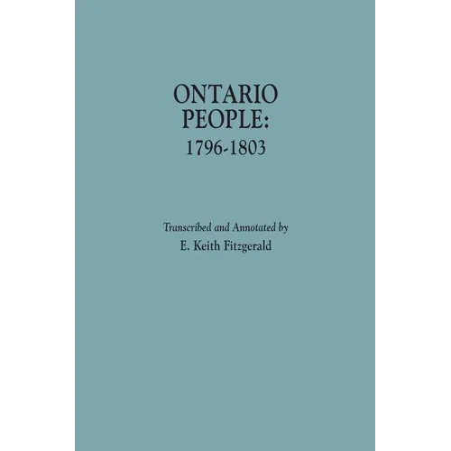 Ontario People: 1796-1803 - Paperback