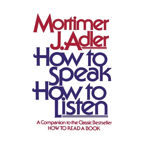 How to Speak How to Listen - Paperback