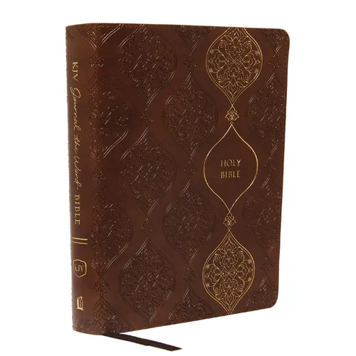 KJV, Journal the Word Bible, Imitation Leather, Brown, Red Letter Edition, Comfort Print: Reflect, Journal, or Create Art Next to Your Favorite Verses - Imitation Leather