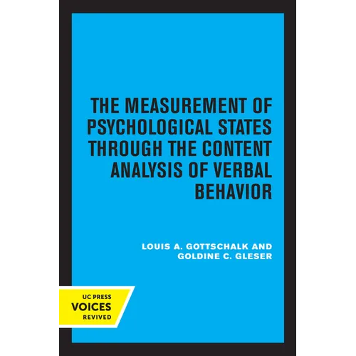 The Measurement of Psychological States Through the Content Analysis of Verbal Behavior